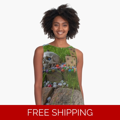 Le Studio Sleeveless Top Roll the Bones Monument